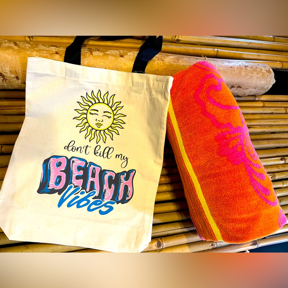 Canvas Tote Bag. Fits your books, beach towel, toys, etc 🌞